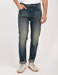 Men Slim Fit Mid-Rise Distressed Jeans