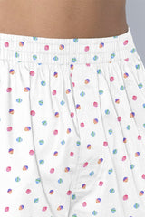 White with Multicolor Dotted Pattern