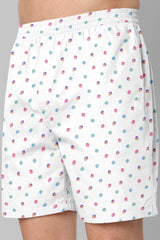 White with Multicolor Dotted Pattern