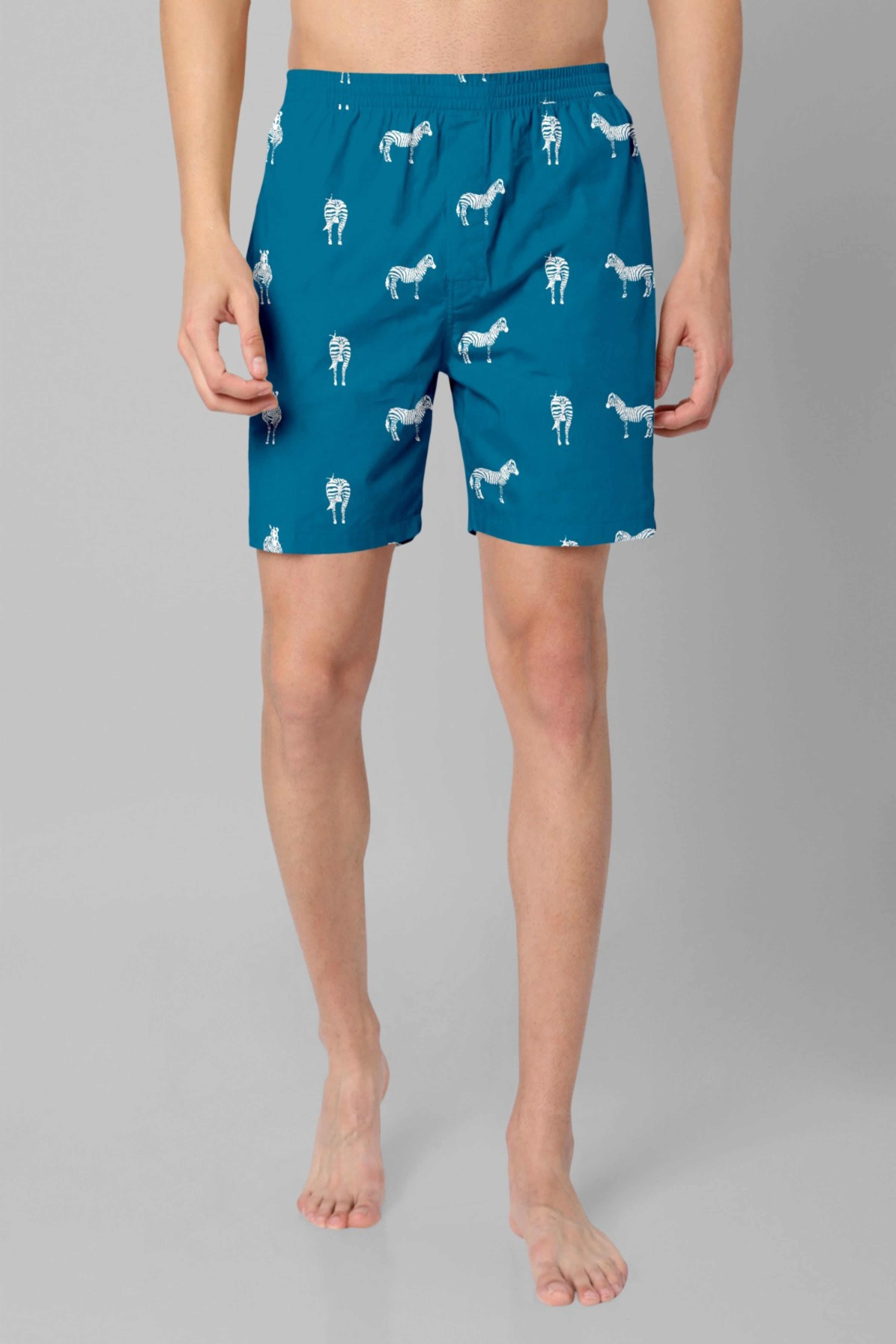 Blue with Zebra Pattern Boxer
