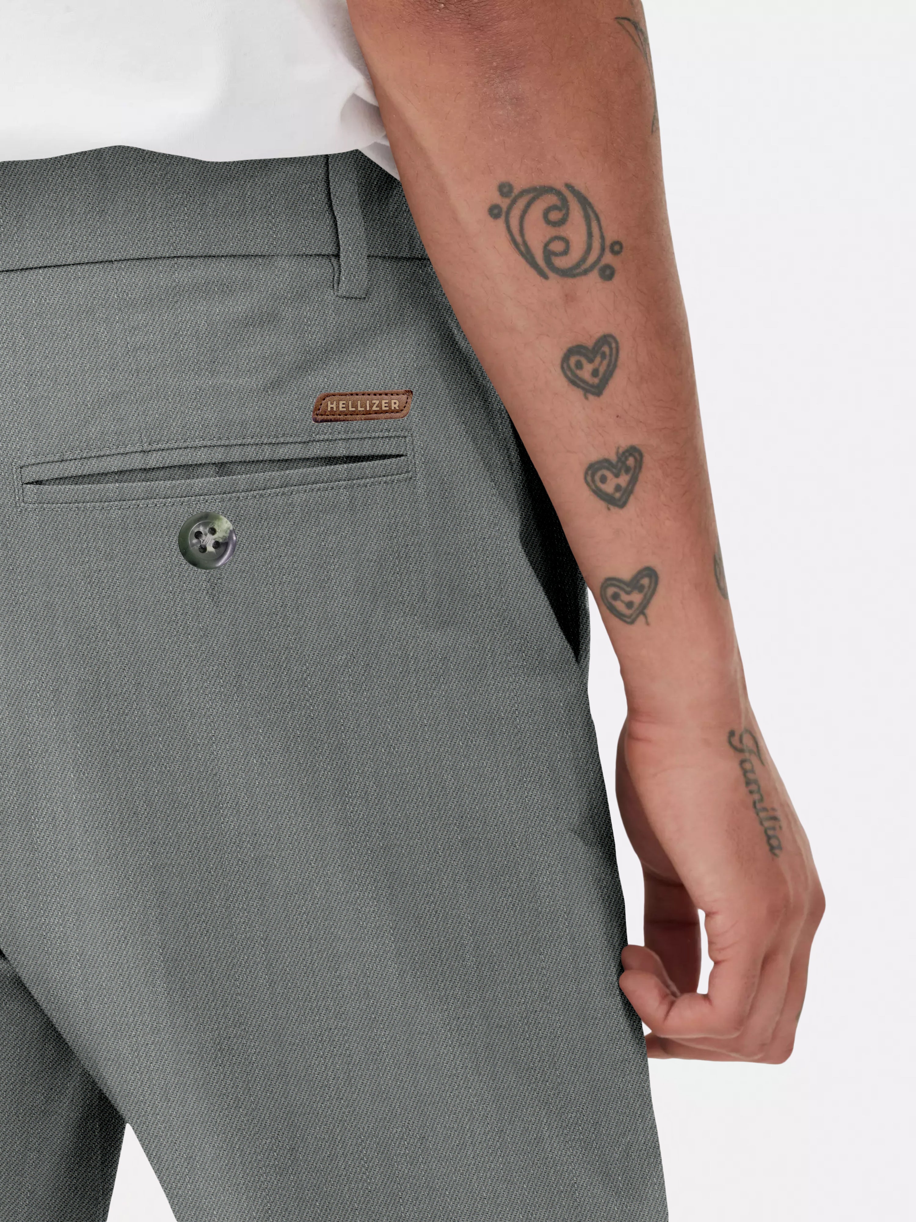 Men Grey Slim Fit Chinos Trousers