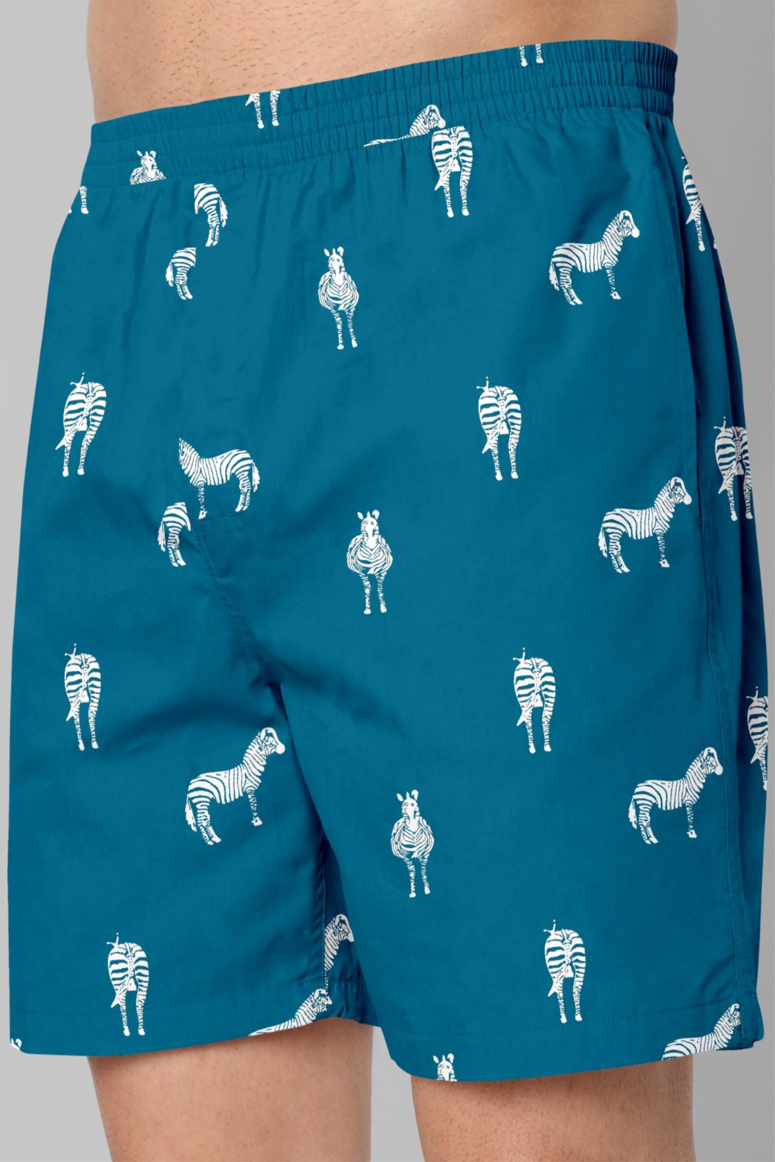 Blue with Zebra Pattern Boxer