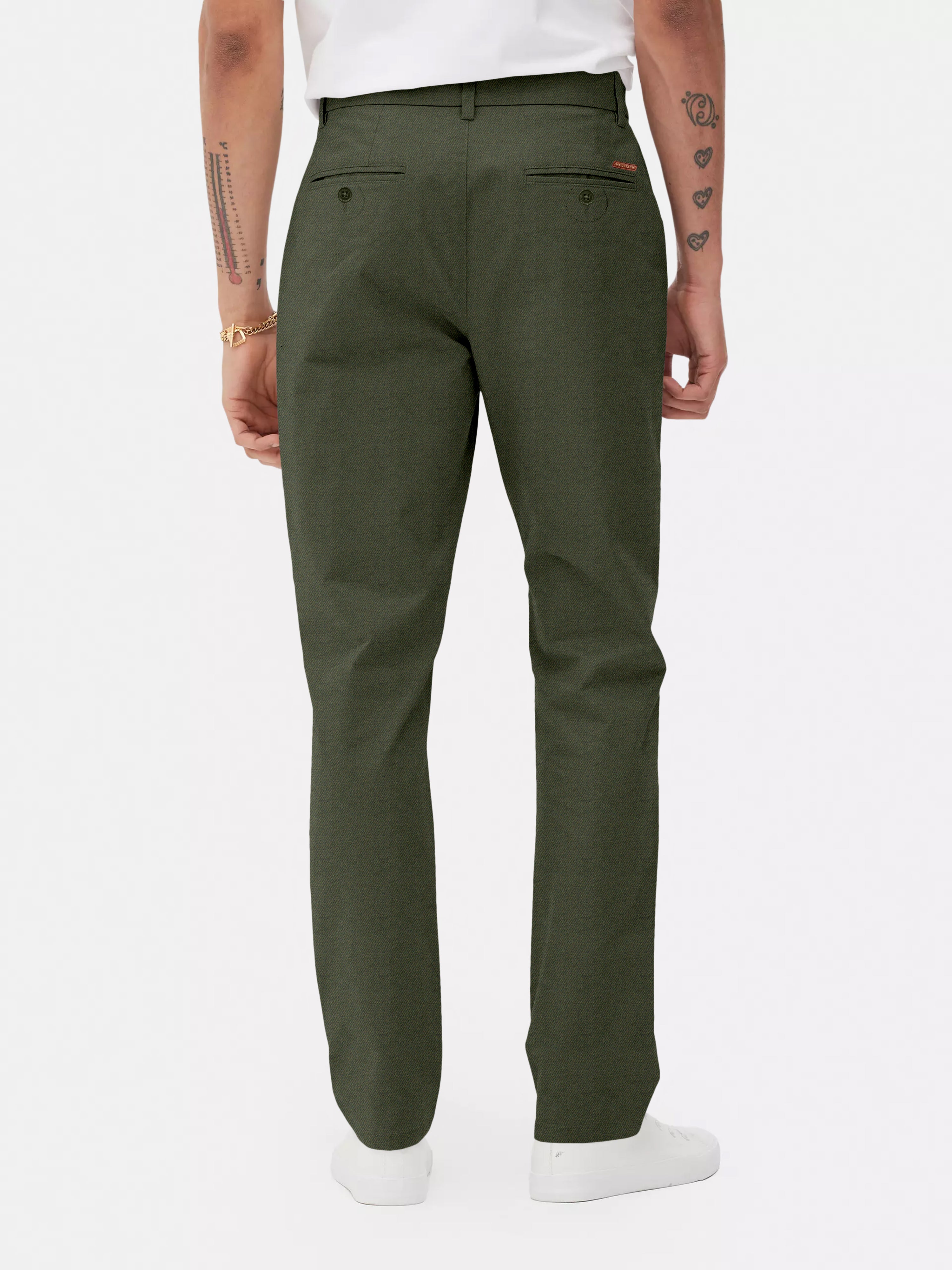 Men Olive Slim Fit Chinos Trousers