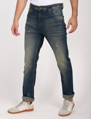 Men Slim Fit Mid-Rise Distressed Jeans