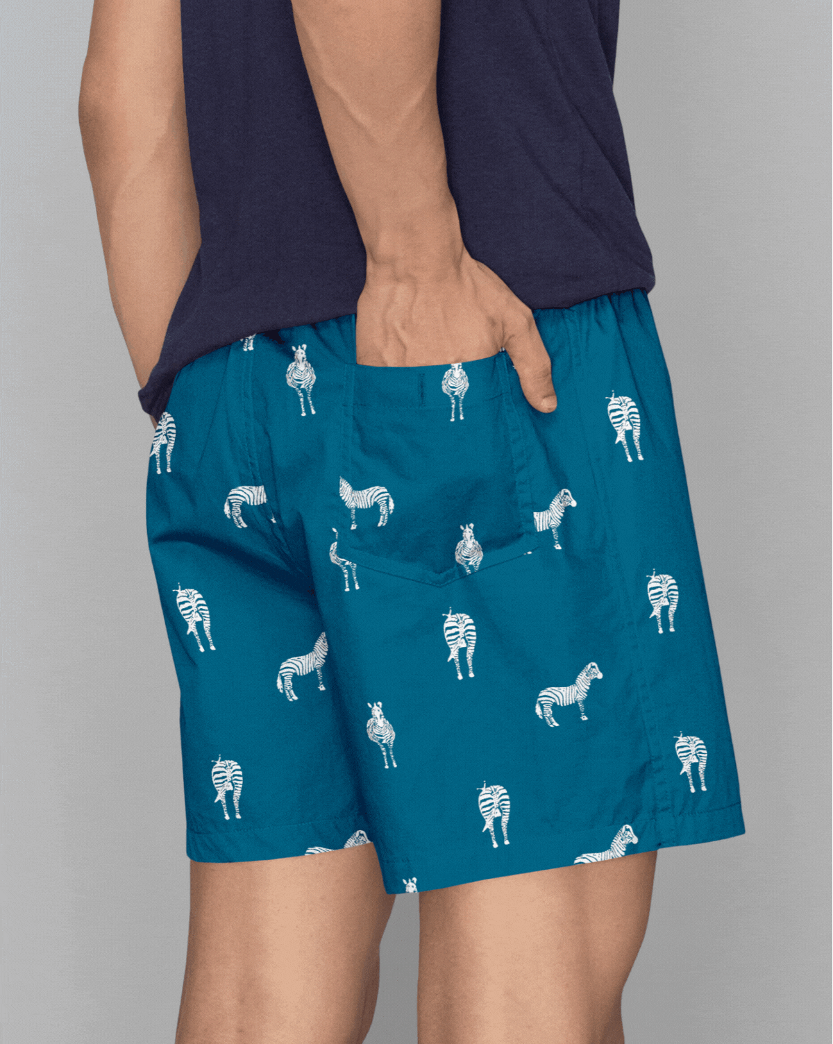Blue with Zebra Pattern Boxer