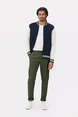 Men Olive Slim Fit Chinos Trousers