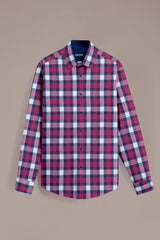 Men Maroon Checked Casual Shirt