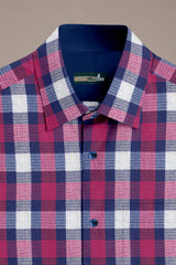 Men Maroon Checked Casual Shirt