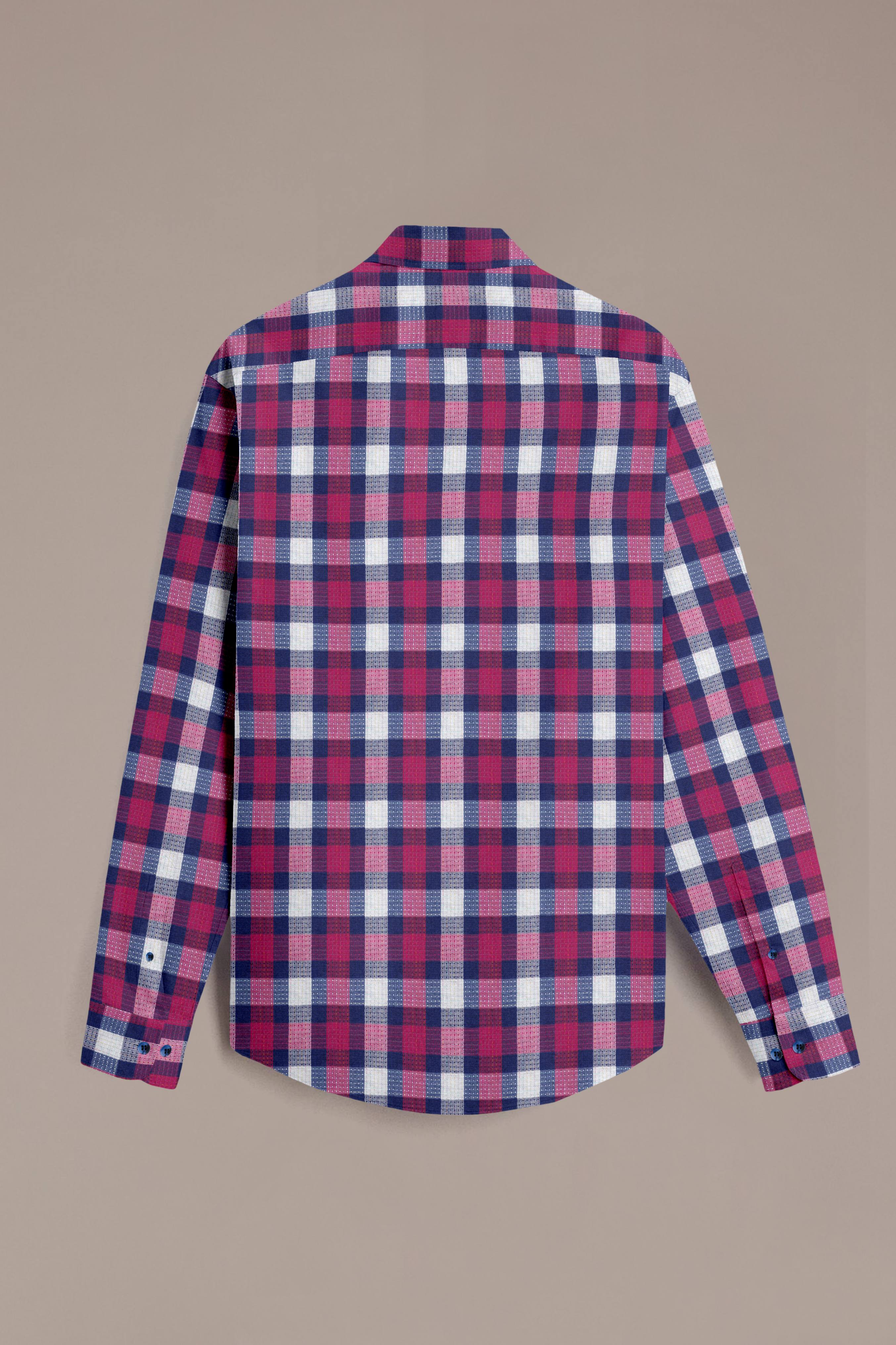Men Maroon Checked Casual Shirt